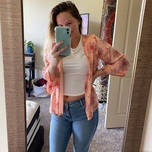 ⭐️⭐️ Silk Cardigan size small pink blue